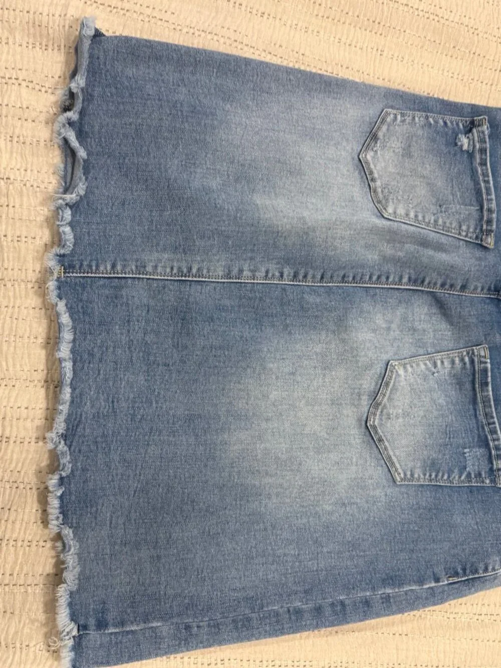 Coco and Carment Button Front Denim Mini Skirt Women Large Stretch Elastic